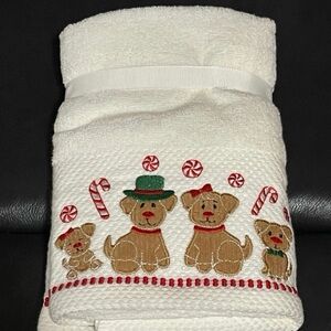 Balsam & Fir Christmas Dogs and Peppermint Hand Towels, Set of 2